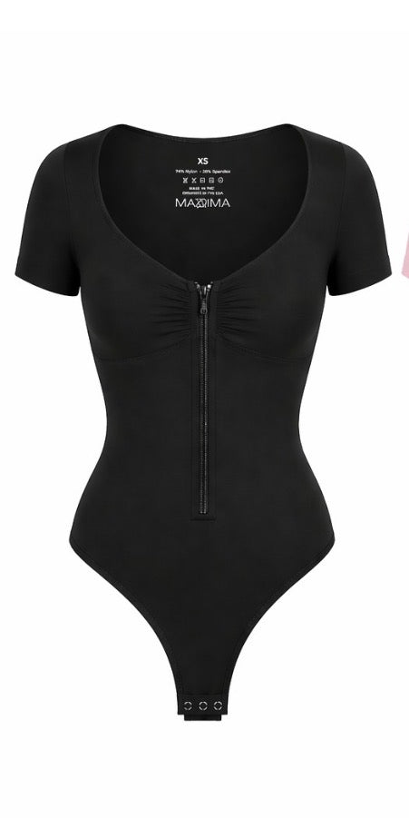 Body zíper manga corta
