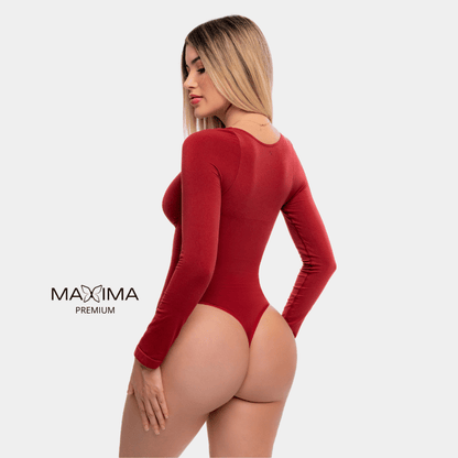 Body Moldeador Zipper Manga Larga 3 en 1 Push Up  con Control de abdomen y brazos - Premium