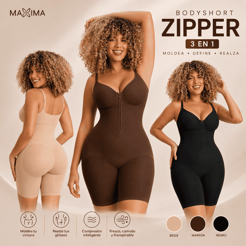 Bodyshort con zipper 3 en 1