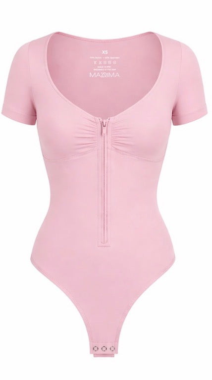Body zíper manga corta