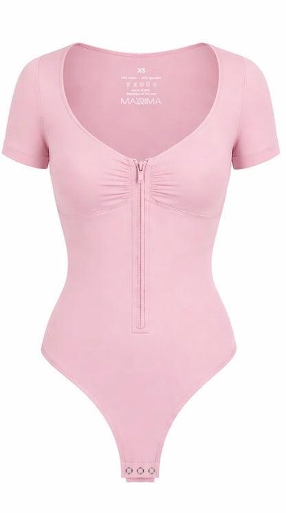 Body zíper manga corta